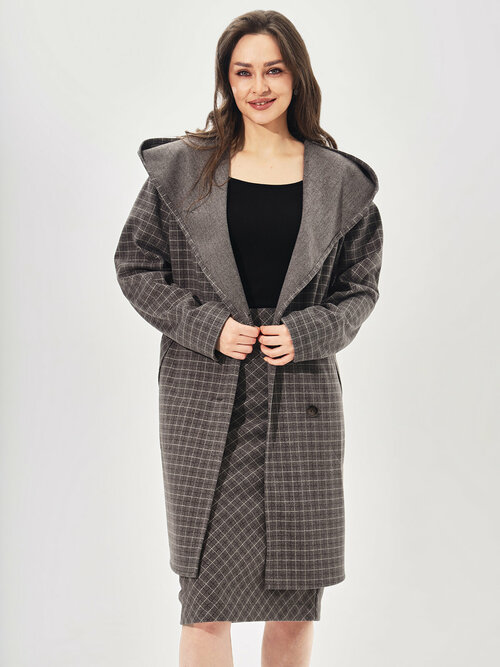 Пальто DIMMA fashion studio, размер 52, коричневый, бежевый