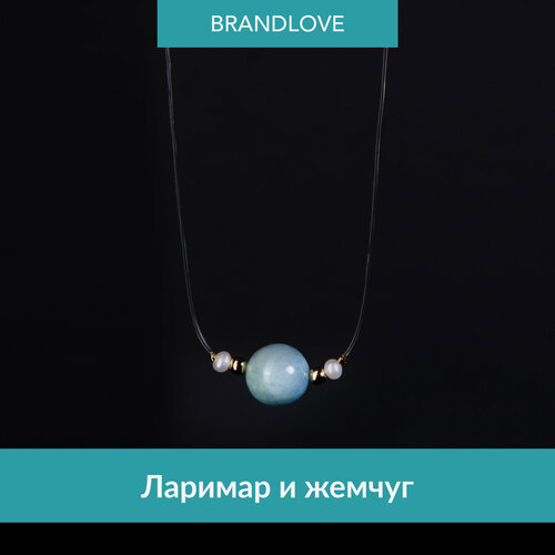 фото Чокер bl jewelry invisible, ларимар, длина 35 см., голубой