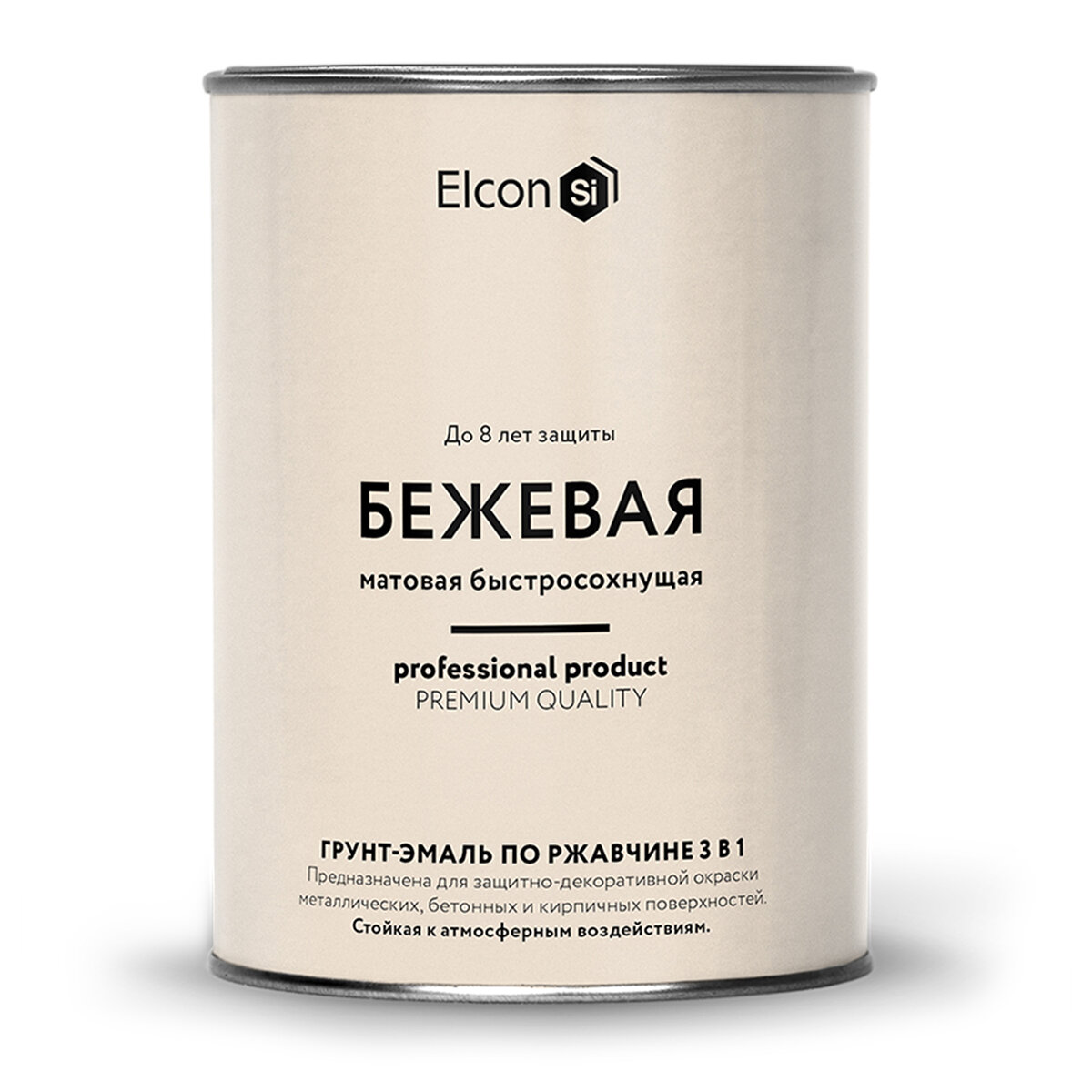 Грунт-эмаль по ржавчине Elcon 3 в 1, матовая, 0,8 кг, RAL 1015, бежевая