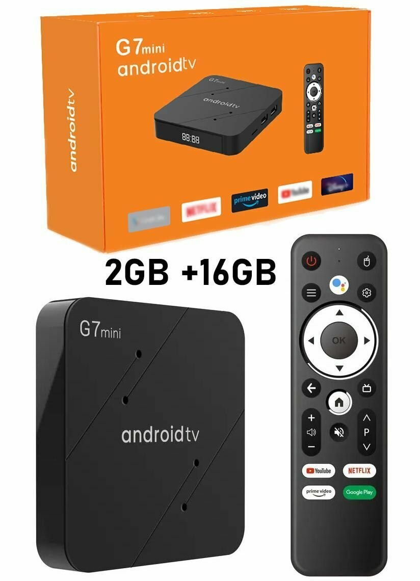 Телевизионная приставка ugoos G7 mini 2/16 S905W2 ATV Android 11 4K TV Box BT voice remote