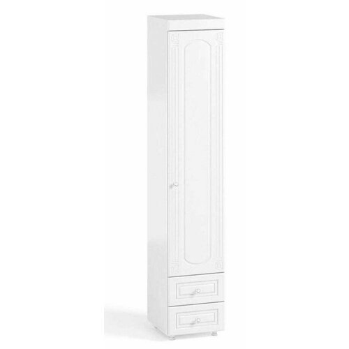 Шкаф 1 дв (410) с Малой глухой дверью и ящиками Катрин-К АФ-30 Афина Белое дерево