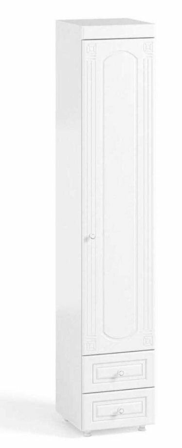 фото Шкаф 1 дв (410) с Малой глухой дверью и ящиками Катрин-К АФ-30 Афина Белое дерево