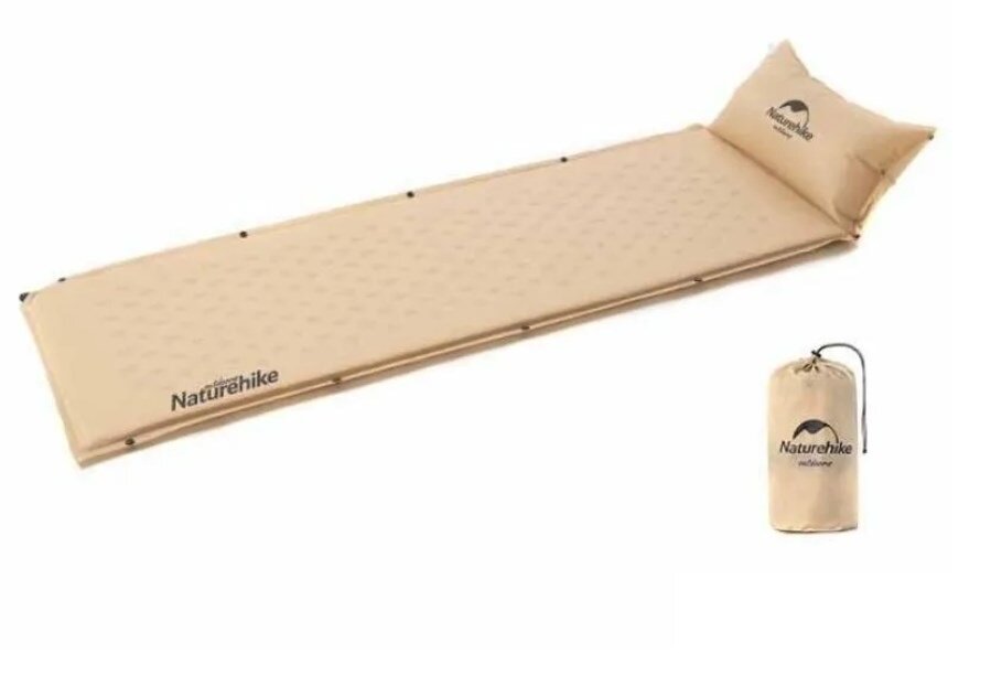 фото Коврик самонадувающийся с подушкой Naturehike, 296х65х3 см, желтый