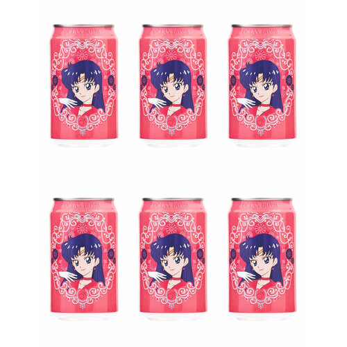 Ocean Bomb Газированный напиток Sailor Moon Клубника, 330 мл, 6 шт