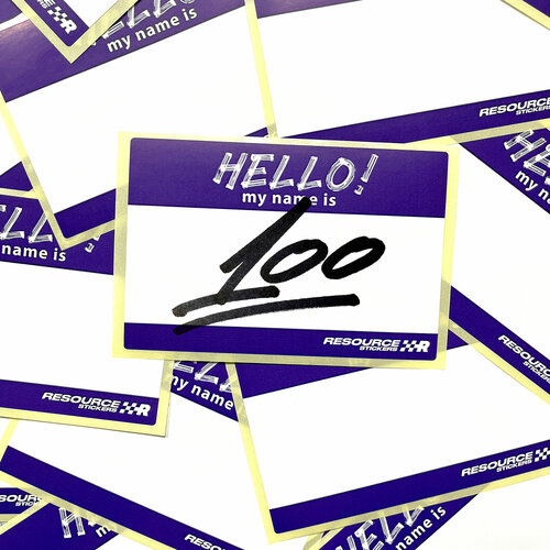 Стикеры для теггинга Hello my name is 100шт