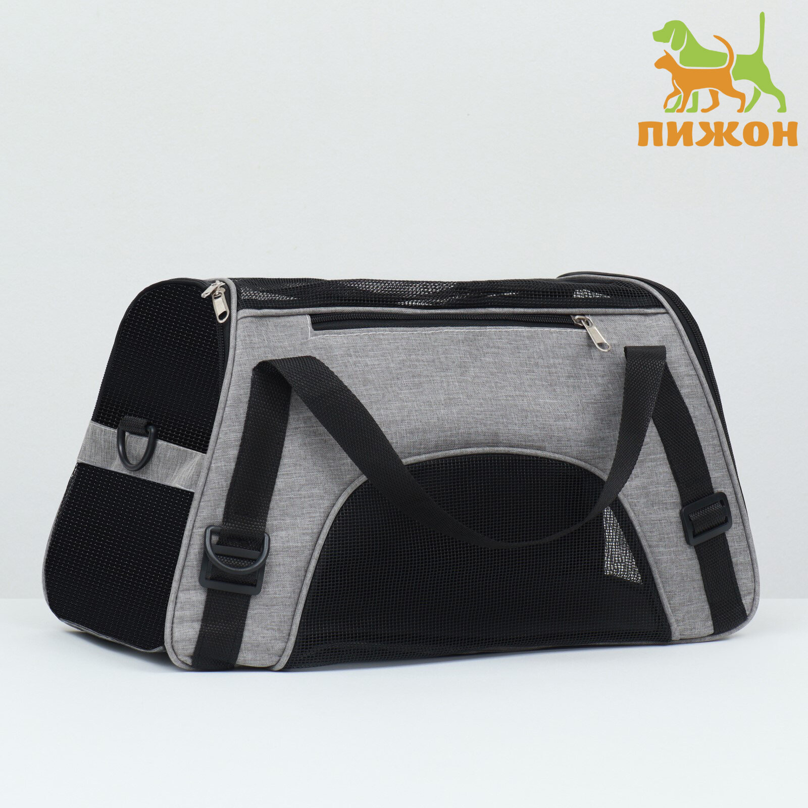 фото Сумка-переноска сетчатая, 43 х 21 х 30 см, серая