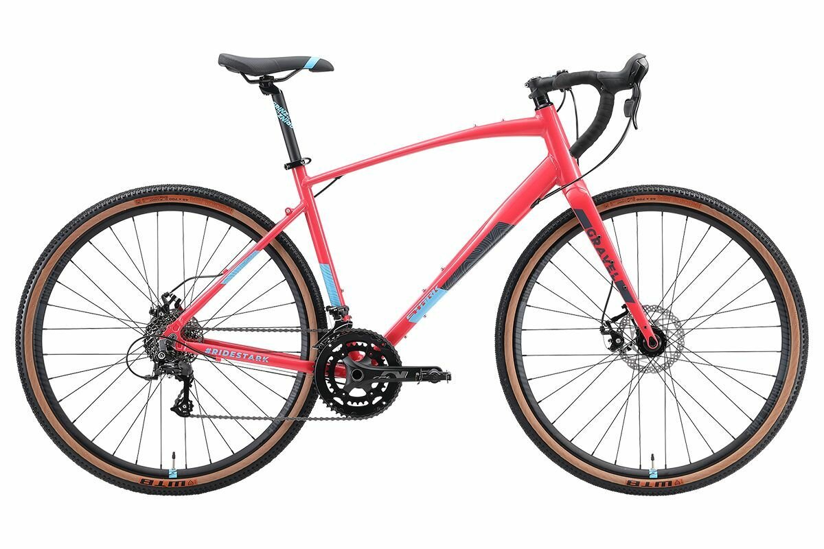 Велосипед Stark Gravel 700.5 D (2024) (Велосипед Stark'24 Gravel 700.5 D красный/синий, голубой 20", HQ-0014092)