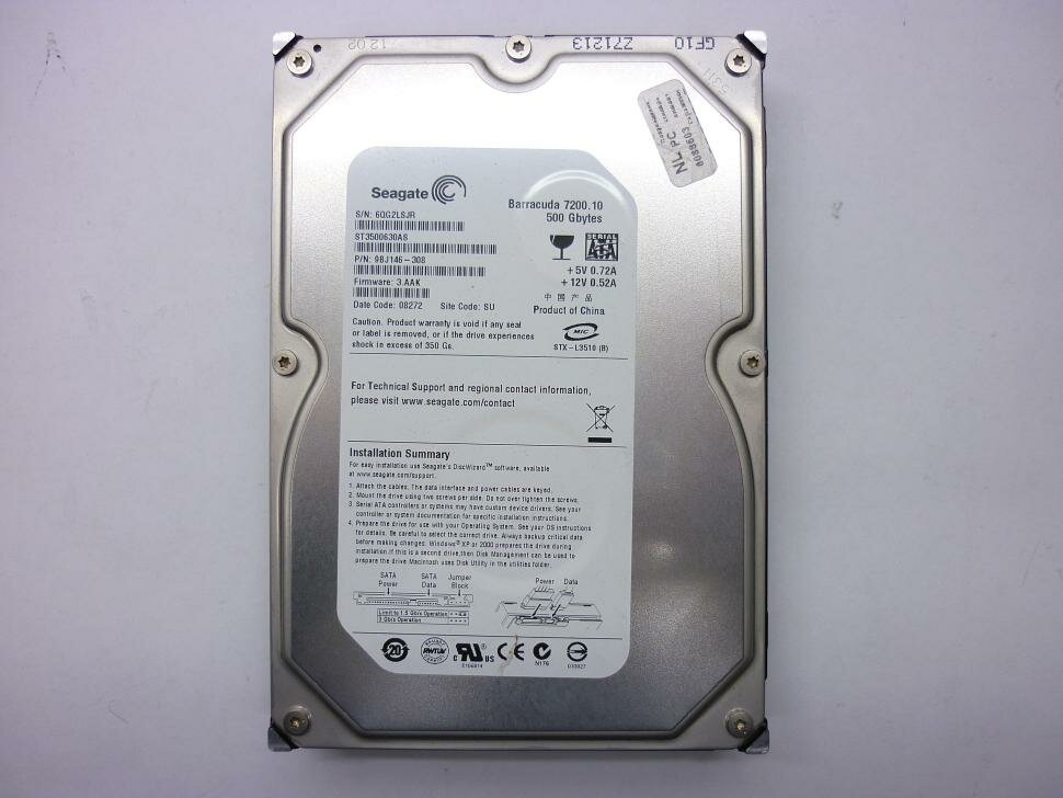 Жесткий диск 3.5" SATA 500GB Seagate Barracuda