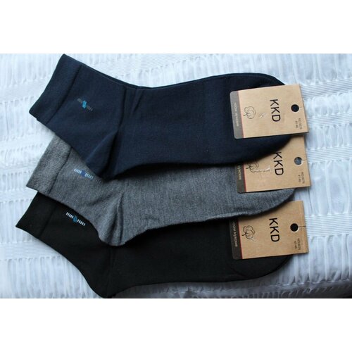 Носки Turkan, 3 пары, размер 41-46, синий, черный, серый носки мужские turkan с принтом средние