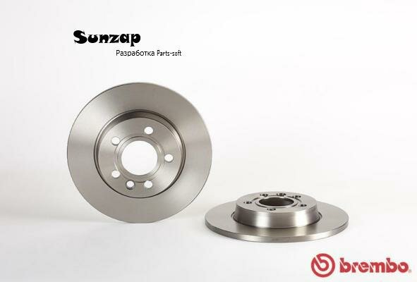 BREMBO 08728814 08.7288.14_диск тормозной задний!\ VW T4 2.8/1.9TD 90>