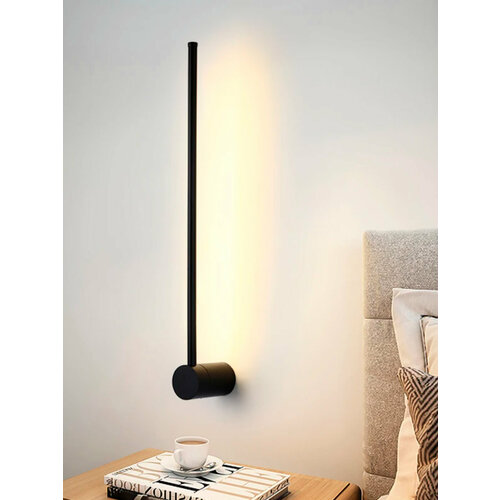 MorningLight Светильник светодиодный алюминевый LED Накладной настенный светильник бра для дома квартиры Ночник Кладаки 60 мм поворотный черный Теплый свет 3000К