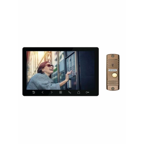 Комплект видеодомофона Tantos Prime HD SE (черный) и Walle HD (медь)
