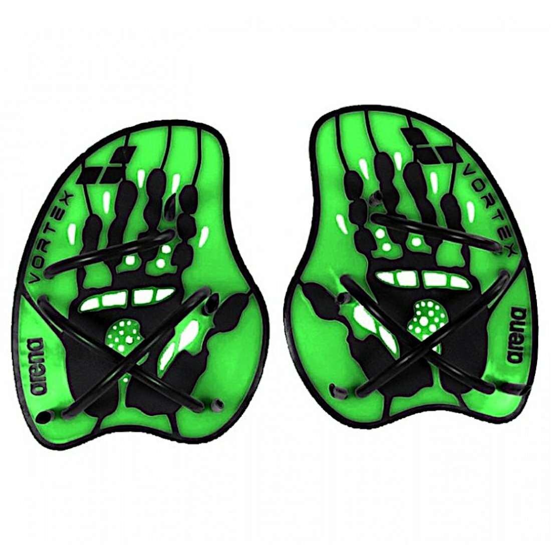 Лопатки для плавания ARENA Vortex Evolution Hand Paddle 95232 (M / черный-зеленый (95232/65))