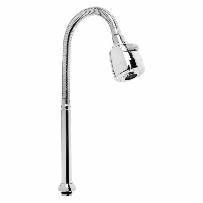 фото Излив для смесителя ZEIN, 3/4", гибкий, 2-х режимный аэратор , нержавеющая сталь, хром (комплект из 3 шт)