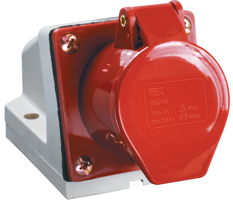 фото Розетка 124 стационарная 3Р+РЕ 32А 380В IP44 ИЭК PSR12-032-4 (в упаковке 2 шт.)