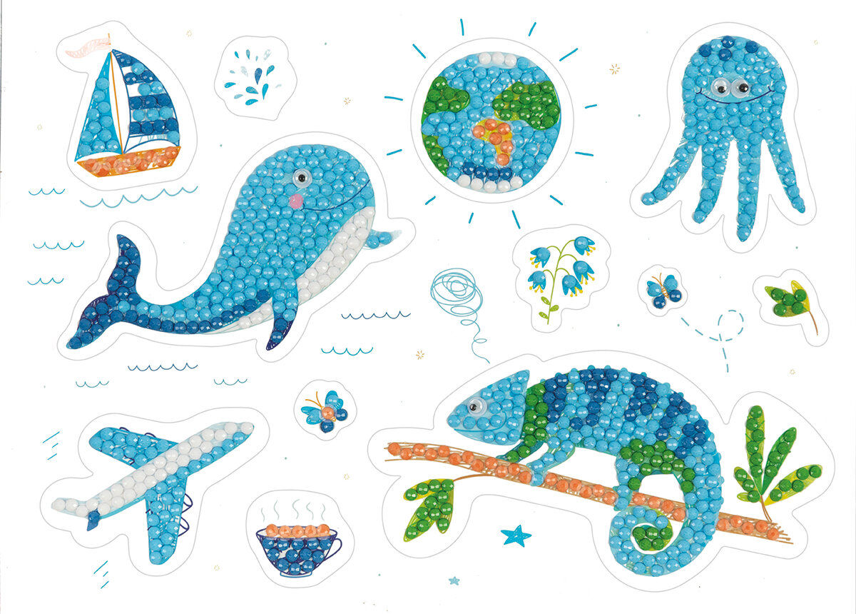 фото Кристальная (алмазная) мозаика "фрея" ALVN-119 наклейки "Синее настроение" 19.5 х 14 см