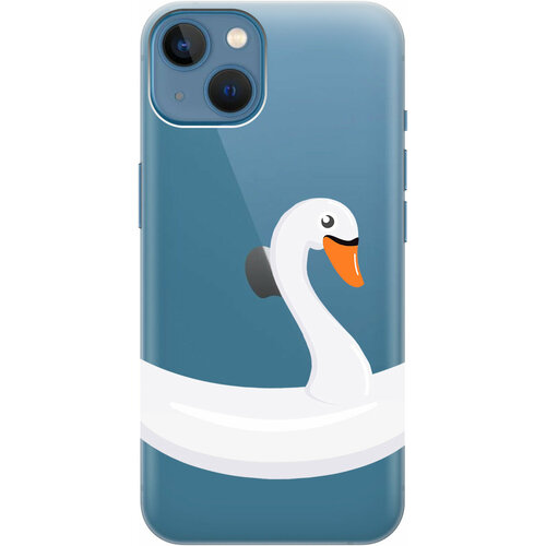 Силиконовый чехол на Apple iPhone 13 / Эпл Айфон 13 с рисунком Swan Swim Ring силиконовый чехол на apple iphone 13 эпл айфон 13 с рисунком swan swim ring soft touch голубой