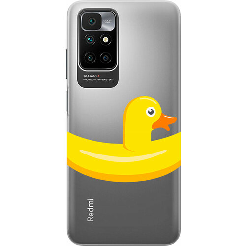 Силиконовый чехол на Xiaomi Redmi 10, Сяоми Редми 10 с 3D принтом Duck Swim Ring прозрачный силиконовый чехол на xiaomi redmi 6 сяоми редми 6 с 3d принтом duck swim ring прозрачный