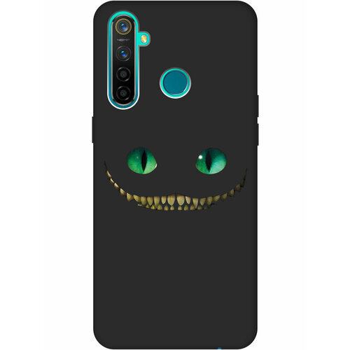 Матовый Soft Touch силиконовый чехол на realme 5 Pro, Рилми 5 Про с 3D принтом Cheshire Cat черный матовый soft touch силиконовый чехол на realme 5 pro рилми 5 про с 3d принтом gucci stickers черный