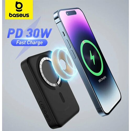 Power Bank внешний аккумулятор магнитный беспроводной MagSafe повербанк 10000 мАч 30W Baseus 439000₽