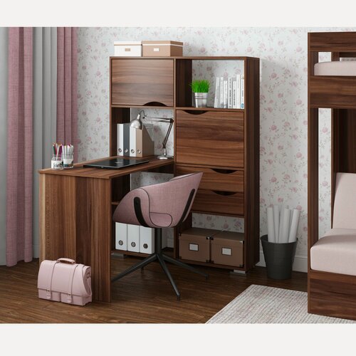 Изображение товара Компьютерный стол угловой Есэндвич Лаворо, 110x110х150 см, правый, Слива валлис