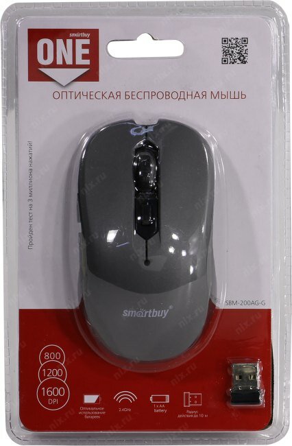 мышь беспроводная smartbuy one 200ag серая (sbm-200ag-g) - фото №13