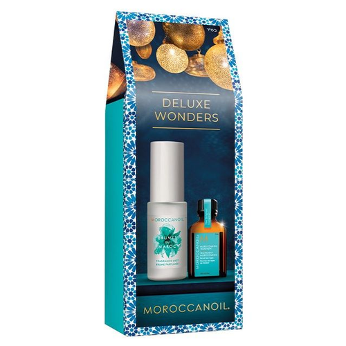 Набор Moroccanoil Stocking Stuffer Deluxe Wonders Regular: восстанавливающее масло для всех типов волос, 15 мл + парфюмированный мист, 30 мл moroccanoil интенсивно увлажняющая маска 250 мл moroccanoil hydration