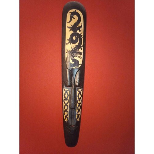 Маска деревянная декоративная настенная, 20/100 см, дерево