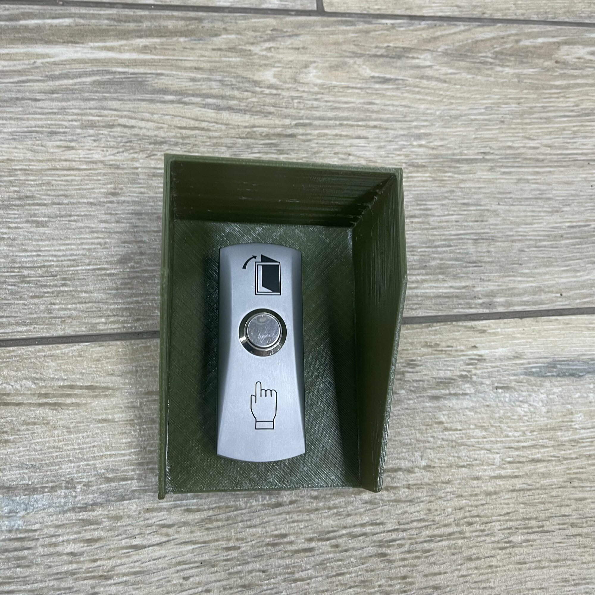 Универсальный защитный козырек для кнопки выхода, считывателя на шлагбаум, звонка. 3D-печать пластик - 2 мм. Размер 110x80x60мм. (Зеленый хаки)