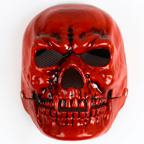 Карнавальная маска «Череп», цвет красный маска карнавальная пират череп серебро 20х16х6см пластик