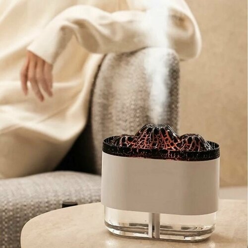 Увлажнитель воздуха ночник аромадиффузор в форме вулкана белый 139900₽