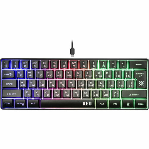 Клавиатура Defender GK-116 Red RU радужная подсветка61кнопка 206300₽