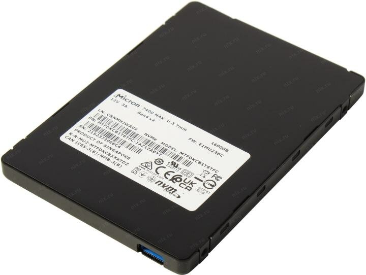 SSD накопитель Crucial Micron 7400MAX 1.6ТБ, 2.5", PCI-E 4.0 x4, NVMe, U.3 - фото №6