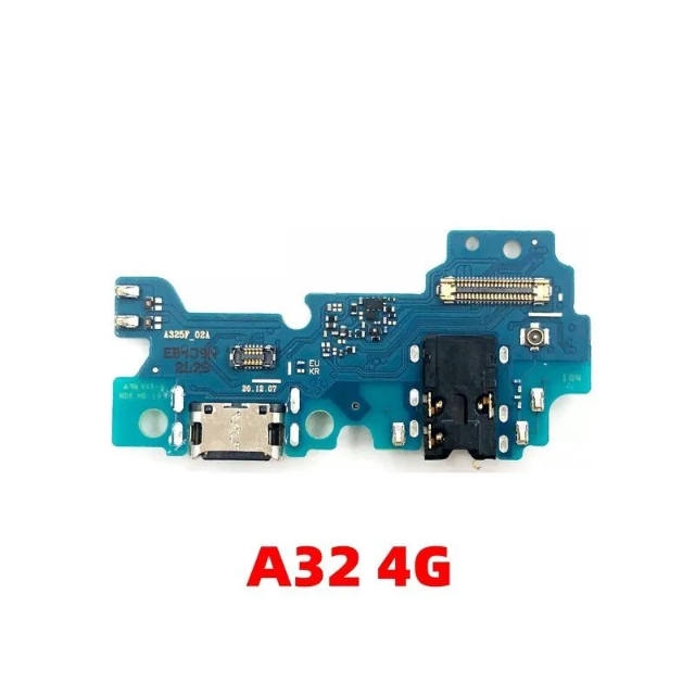 Премиум плата для Samsung A32 4G (SM-A325f) (системный разъем разъем гарнитуры микрофон) с функцией быстрой зарядки со всеми элементами