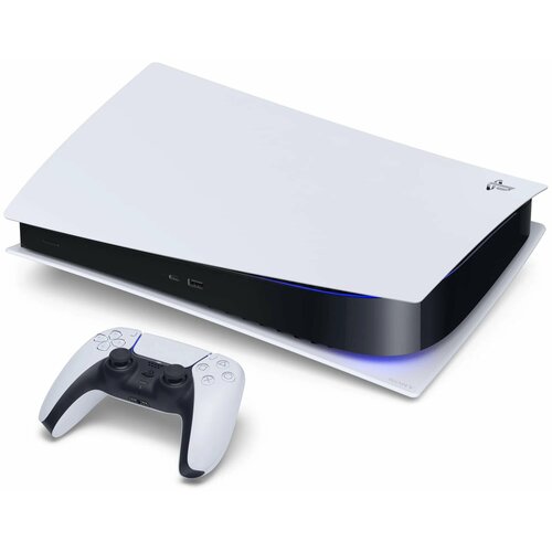 Игровая приставка Sony PlayStation 5 Digital Edition без дисковода 1000 ГБSSD без игр белый 1 геймпад 89638₽