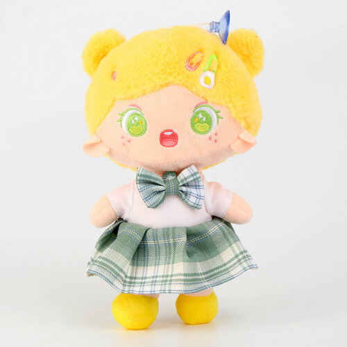 Мягкая игрушка Куколка с заколкой 25 см цвет желтый 824₽