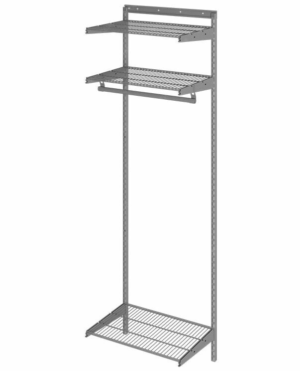 Гардеробная система хранения практик Basic G60 графит 2050x650x450 мм 3 полки