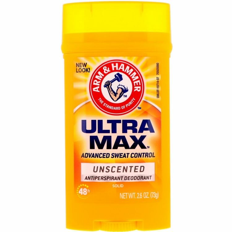 Arm & Hammer, UltraMax, твердый дезодорант для мужчин, без запаха, 2,6 унции (73 г)