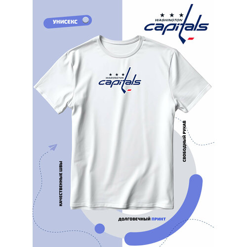 футболки print bar вашингтон кэпиталз форма Футболка SMAIL-P логотип кэпиталз вашингтон сша, размер M, белый