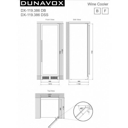 Встраиваемый винный шкаф 101-200 бутылок Dunavox - фото №17