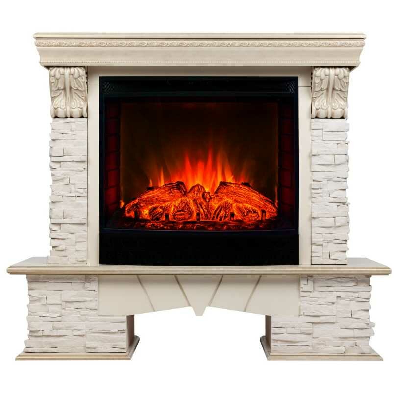 Камин RealFlame Rockland Lux 25/255 WT с очагом Evrika 255