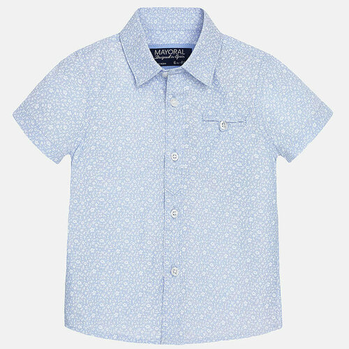 фото Рубашка mayoral, размер 86 (18 мес), голубой