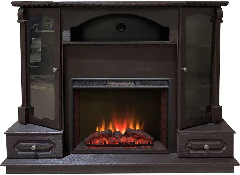 Электрокамин FlameKamin Вилс BL с очагом Sparta 25.5 LED (камин электрический)