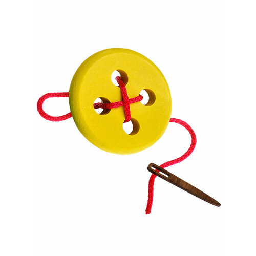 Развивающая игрушка Томик Пуговица (610-1), 2 дет., красный/желтый