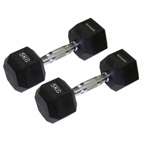 фото Набор гантелей шестигранных обрезиненных harper gym pro series nt162 (2шт) 5 кг
