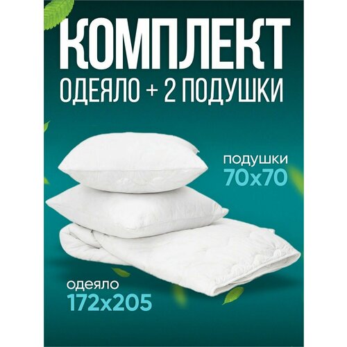 Комплект одеяло спальное 172х205 +2 подушки 70x70 Всесезонные по выгодной цене !