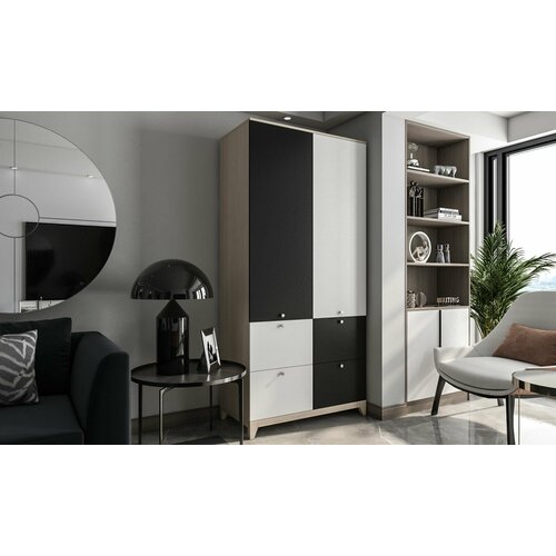 Шкаф Комфорт Хелен 29 БелыйЧерныйЛамарти кремона шампань 35753₽