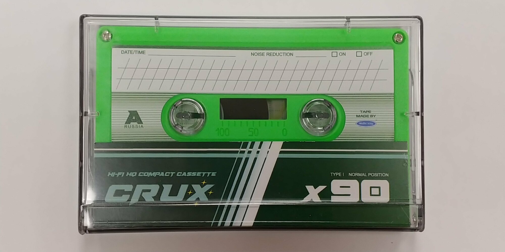 Аудиокассета новая запечатанная Crux X-90 (green)
