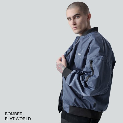 фото Бомбер заряд flat world, размер xxl, синий