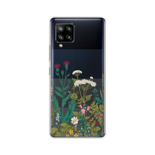Силиконовый чехол на Samsung Galaxy A42 / Самсунг Галакси A42 Дикие полевые цветы, прозрачный